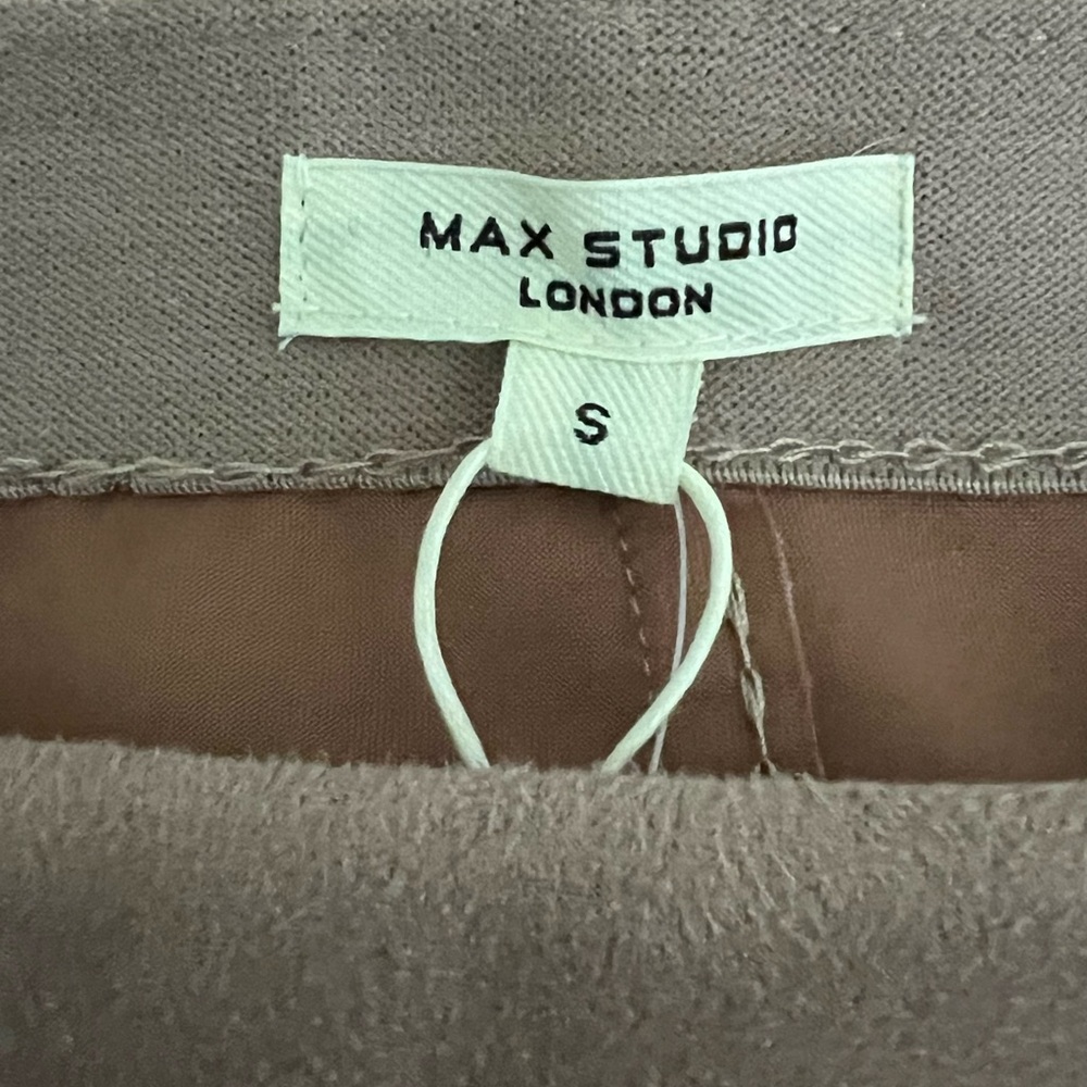 🤍 Woman’s Max Studio Mauve Faux Suede Wrap Miniskirt - Picture 4 of 9